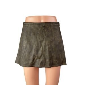 NEW With Jean Dakota Faux Vegan Leather Low Rise Mini Flare A-Line Skirt Size XL